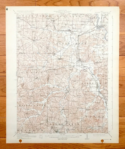 Antique Navarre, Ohio 1914 US Geological Survey Topographic Map - Perry, Bethlehem, Tuscarawas, Sugar Creek, Paint, Wayne, Franklin, Dover
