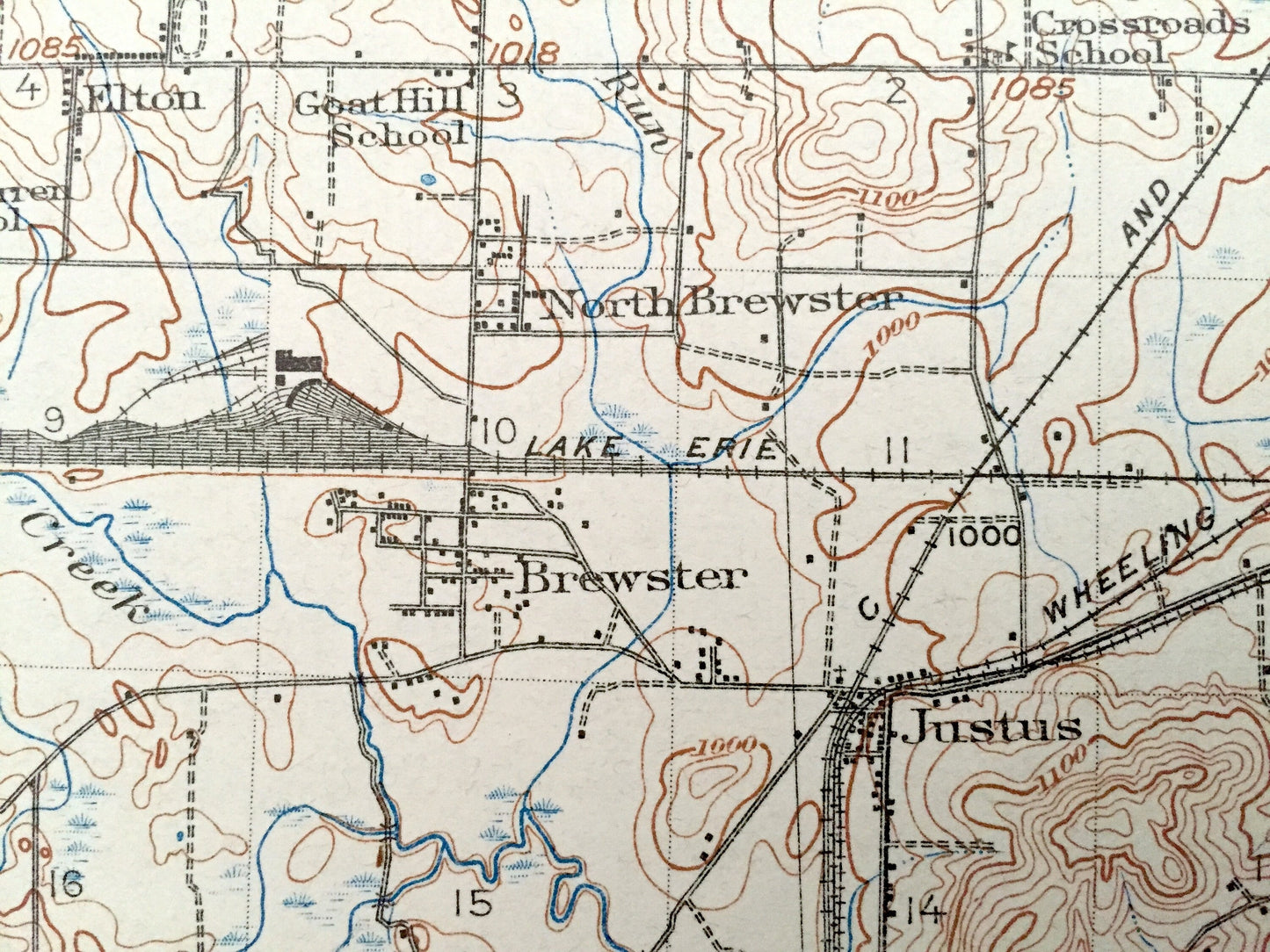 Antique Navarre, Ohio 1914 US Geological Survey Topographic Map - Perry, Bethlehem, Tuscarawas, Sugar Creek, Paint, Wayne, Franklin, Dover
