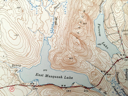 Antique Scraggly Lake, Maine 1944 US Geological Survey Topographic Map– Penobscot, Washington County, Talmadge, Grand Lake Stream, Topsfield