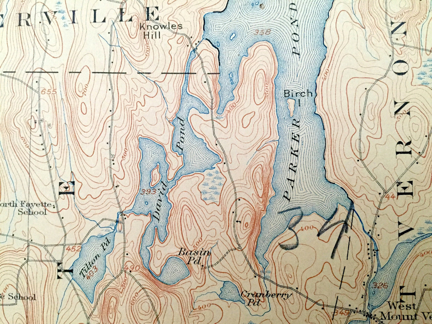 Antique Livermore Falls, Maine 1912 US Geological Survey Topographic Map – Androscoggin River & Lake, Wayne, Leeds, Fayette, Mount Vernon