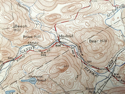 Antique Phillips, Maine 1932 US Geological Survey Topographic Map – Franklin County, Redington, Mt Abraham, Madrid, Salem, Avon, Berlin, ME