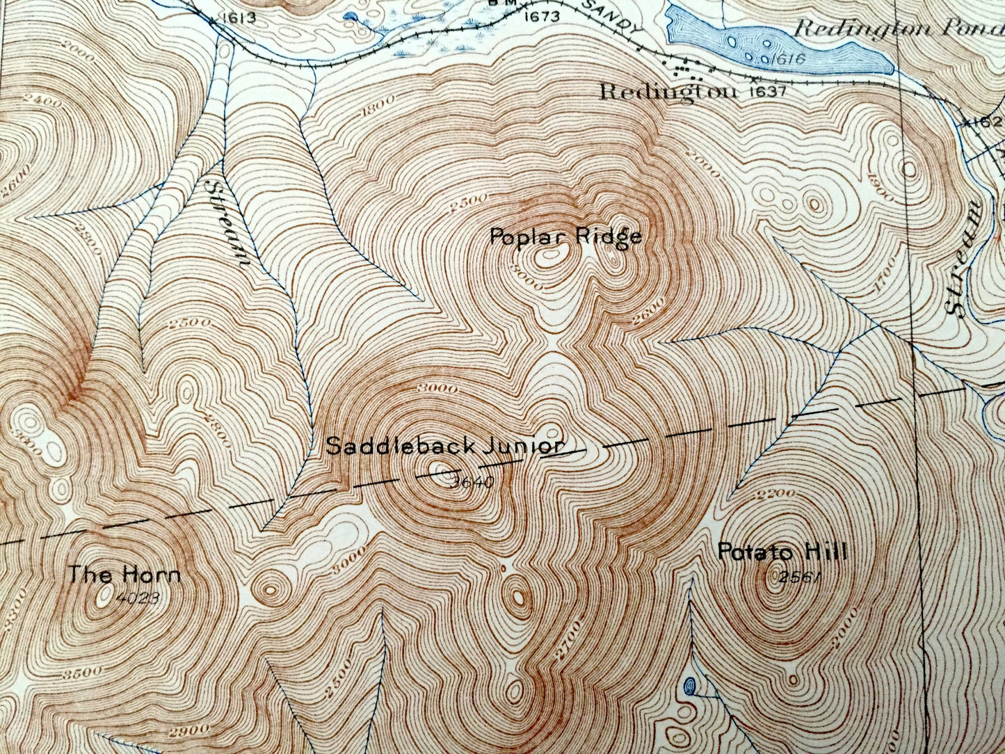 Antique Phillips, Maine 1932 US Geological Survey Topographic Map – Franklin County, Redington, Mt Abraham, Madrid, Salem, Avon, Berlin, ME