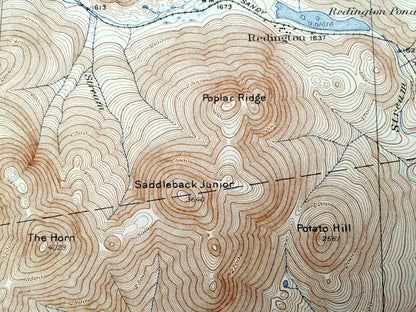 Antique Phillips, Maine 1932 US Geological Survey Topographic Map – Franklin County, Redington, Mt Abraham, Madrid, Salem, Avon, Berlin, ME