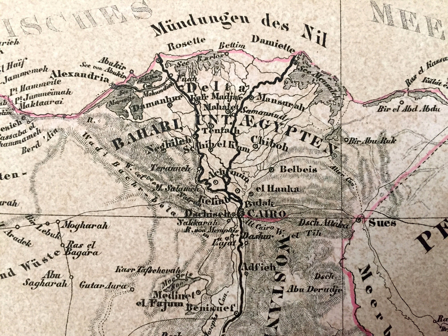 Antique 1855 Northeast Africa Map from Sohr Berghaus Atlas by Carl Flemming – Nordöstliches Afrika, Egypt, Saudi Arabia, Cairo, Mecca, Aden