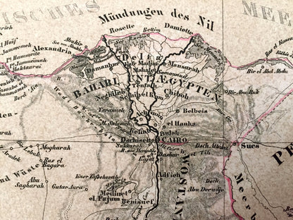 Antique 1855 Northeast Africa Map from Sohr Berghaus Atlas by Carl Flemming – Nordöstliches Afrika, Egypt, Saudi Arabia, Cairo, Mecca, Aden