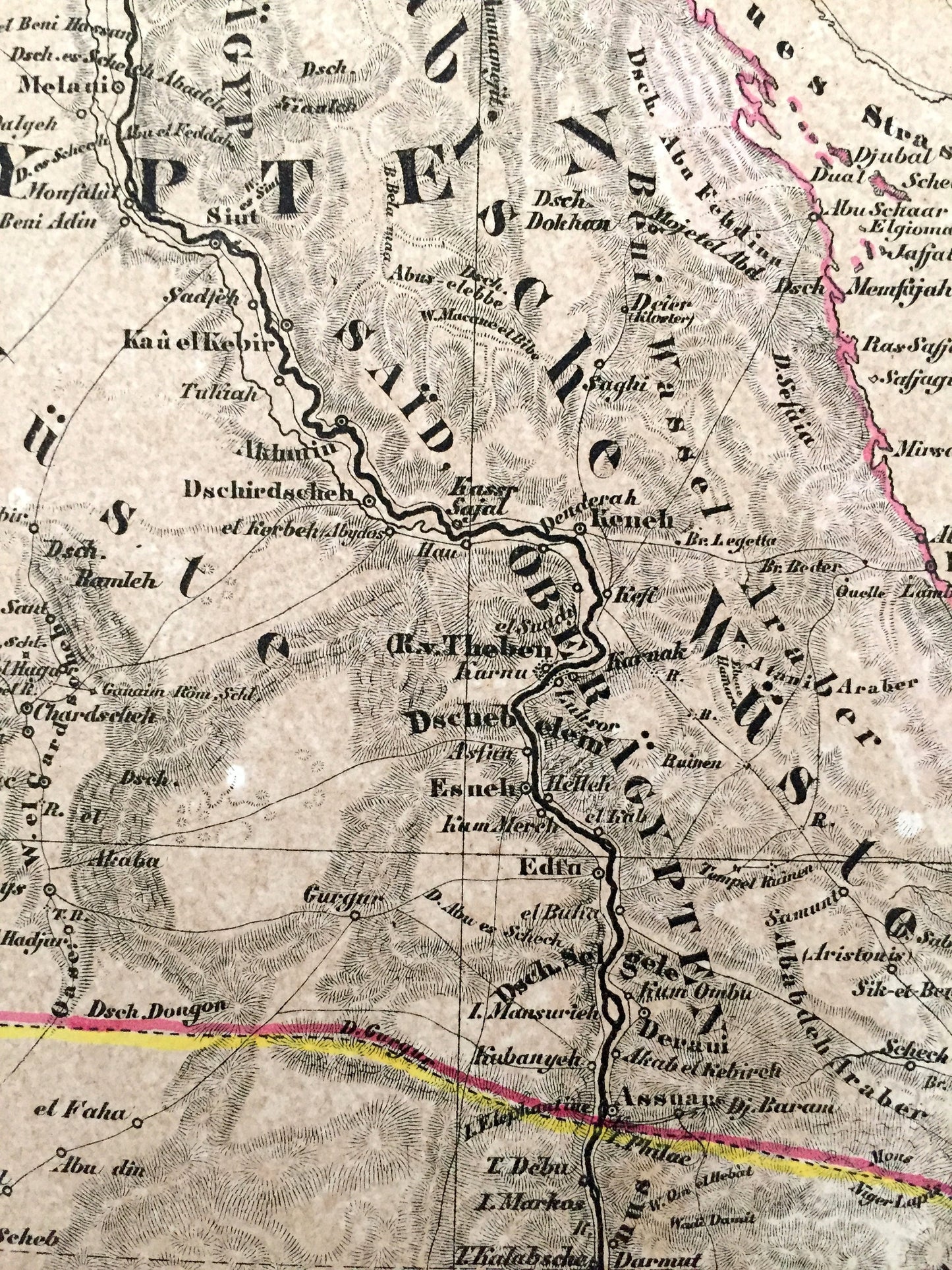 Antique 1855 Northeast Africa Map from Sohr Berghaus Atlas by Carl Flemming – Nordöstliches Afrika, Egypt, Saudi Arabia, Cairo, Mecca, Aden