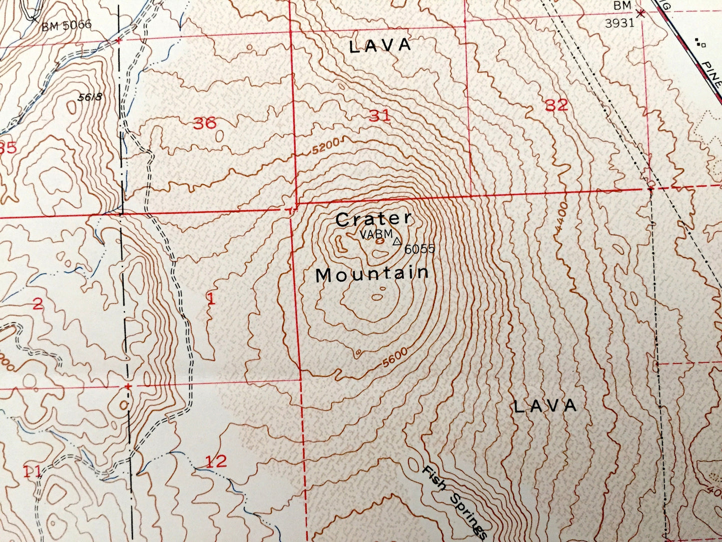 Antique Big Pine, California 1950 US Geological Survey Topographic Map – Inyo National Forest, Kings Canyon Park, Fresno County Owens Valley