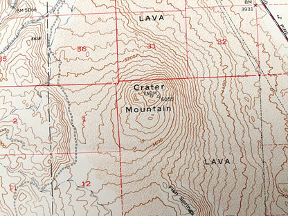 Antique Big Pine, California 1950 US Geological Survey Topographic Map – Inyo National Forest, Kings Canyon Park, Fresno County Owens Valley