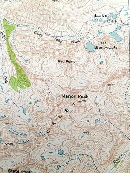 Antique Kings Canyon, California 1953 US Geological Survey Topographic Map – Marion Peak, National Park, Fresno County, Sequoia Forest, CA
