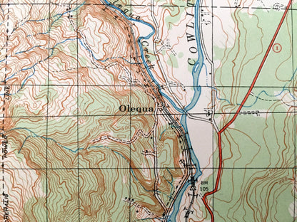 Antique Castle Rock, Washington 19341 US Geological Survey Topographic Map – Cowlitz, Lewis County, Vader, Olequa, Toledo, Winlock Toutle WA