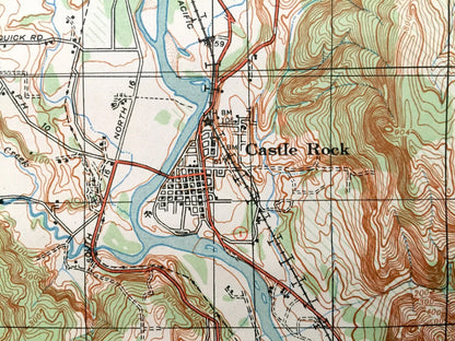 Antique Castle Rock, Washington 19341 US Geological Survey Topographic Map – Cowlitz, Lewis County, Vader, Olequa, Toledo, Winlock Toutle WA