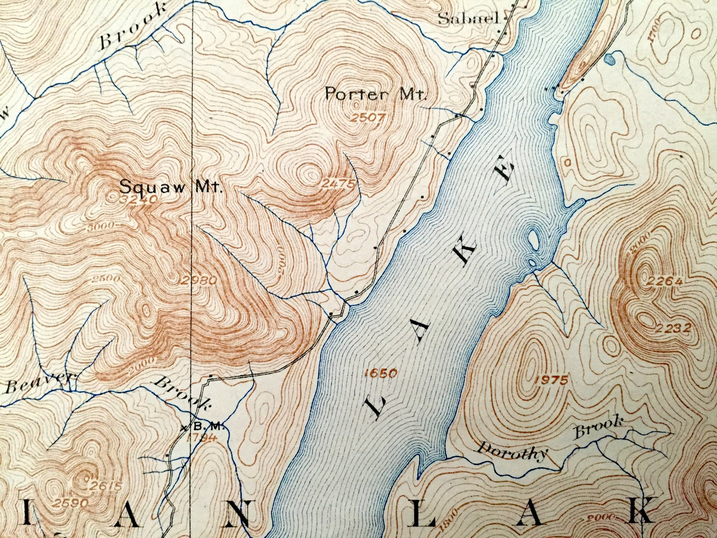 Antique Indian Lake & West Canada Lakes, New York 1920's US Geological Survey Topographic Map – Adirondacks, Pleasant, Arieta Cedar River NY