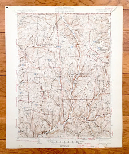 Antique Le Raysville, Pennsylvania 1943 US Geological Survey Topographic Map - Pike, Middletown, Rush, Stevens, Herrick, Orwell, Warren