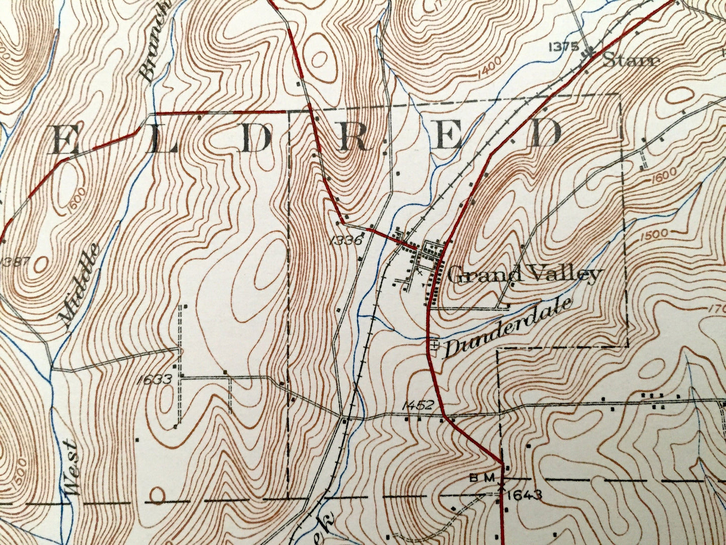 Antique Titusville, Pennsylvania 1933 US Geological Survey Topographic Map - Rome, Eldred, Southwest, Cherry Tree, Oakland, Cornplanter, PA