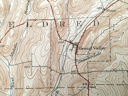 Antique Titusville, Pennsylvania 1933 US Geological Survey Topographic Map - Rome, Eldred, Southwest, Cherry Tree, Oakland, Cornplanter, PA