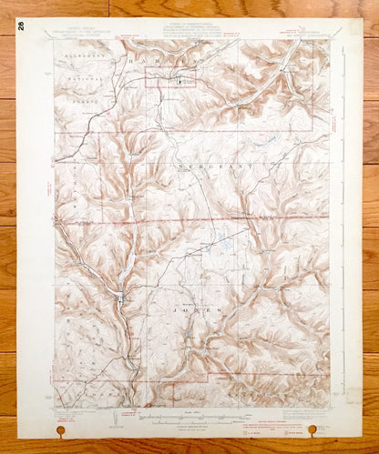 Antique Mount Jewett, Pennsylvania 1940 US Geological Survey Topographic Map - Hamlin, Sergeant, Wetmore, Jones, Benzinger, Ridgway, Wilcox