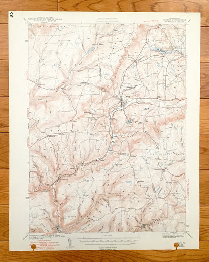 Antique Canton, Pennsylvania 1944 US Geological Survey Topographic Map - Sullivan, Ward, Armenia, Troy, Granville, Leroy, Union, McIntyre