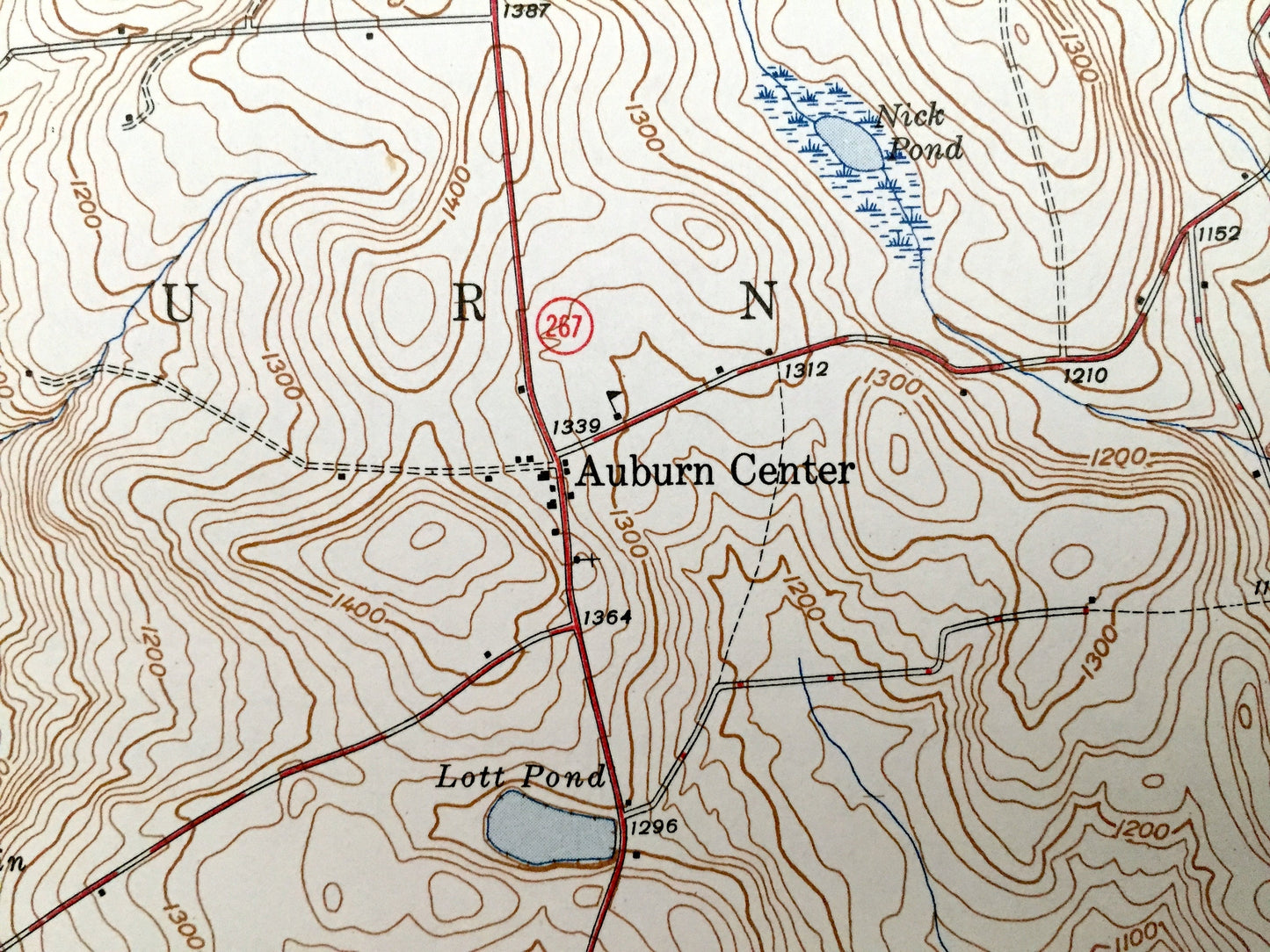 Antique Auburn Center, Pennsylvania 1947 US Geological Survey Topographic Map - Rush, Braintrim, Meshoppen, Washington, Tuscarora, Retta