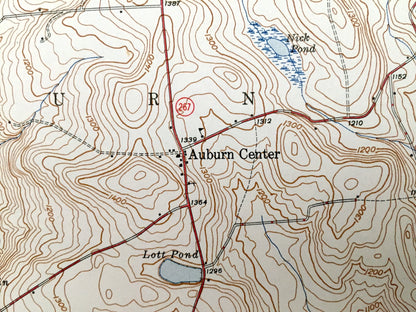 Antique Auburn Center, Pennsylvania 1947 US Geological Survey Topographic Map - Rush, Braintrim, Meshoppen, Washington, Tuscarora, Retta