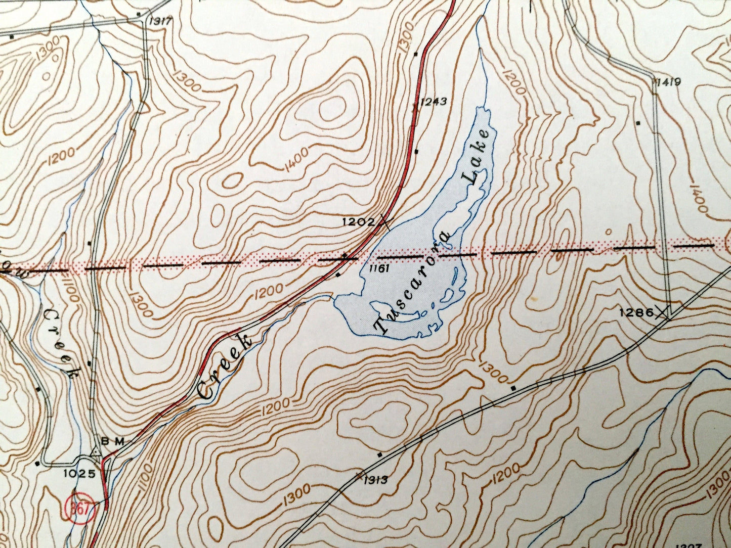 Antique Auburn Center, Pennsylvania 1947 US Geological Survey Topographic Map - Rush, Braintrim, Meshoppen, Washington, Tuscarora, Retta