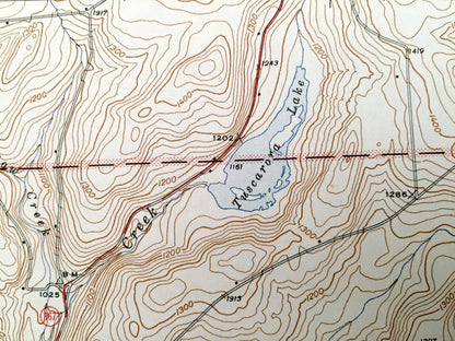 Antique Auburn Center, Pennsylvania 1947 US Geological Survey Topographic Map - Rush, Braintrim, Meshoppen, Washington, Tuscarora, Retta