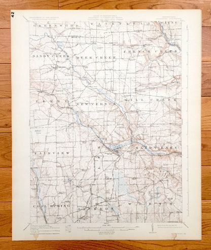Antique Stoneboro, Pennsylvania 1913 US Geological Survey Topographic Map - Cool Spring, Jackson, Worth, Fairview, Perry, New Vernon, Wayne