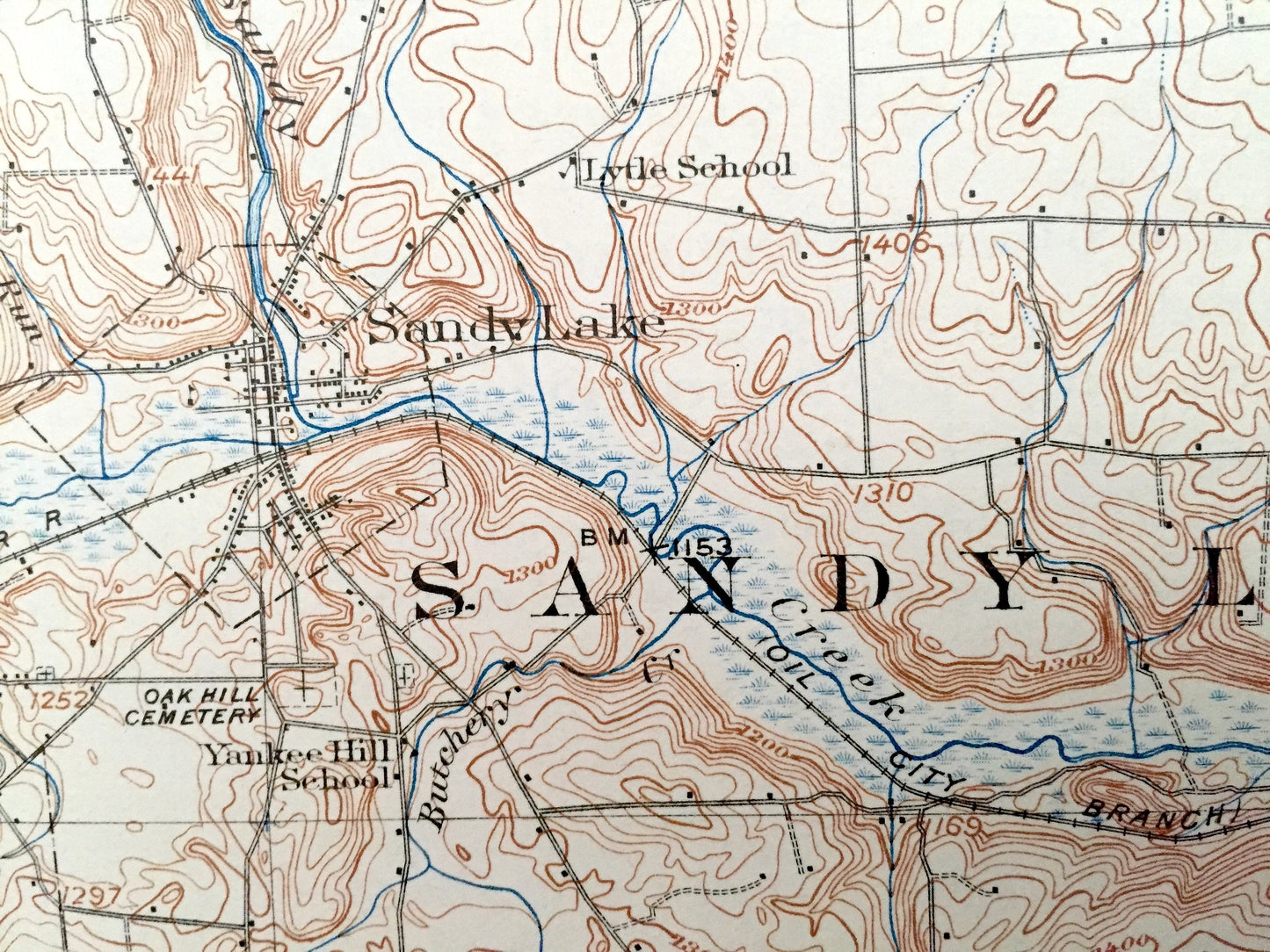 Antique Stoneboro, Pennsylvania 1913 US Geological Survey Topographic Map - Cool Spring, Jackson, Worth, Fairview, Perry, New Vernon, Wayne