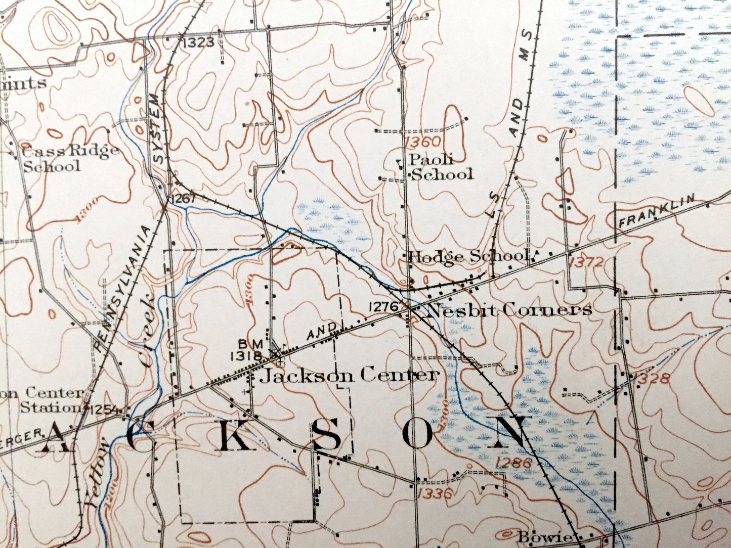 Antique Stoneboro, Pennsylvania 1913 US Geological Survey Topographic Map - Cool Spring, Jackson, Worth, Fairview, Perry, New Vernon, Wayne