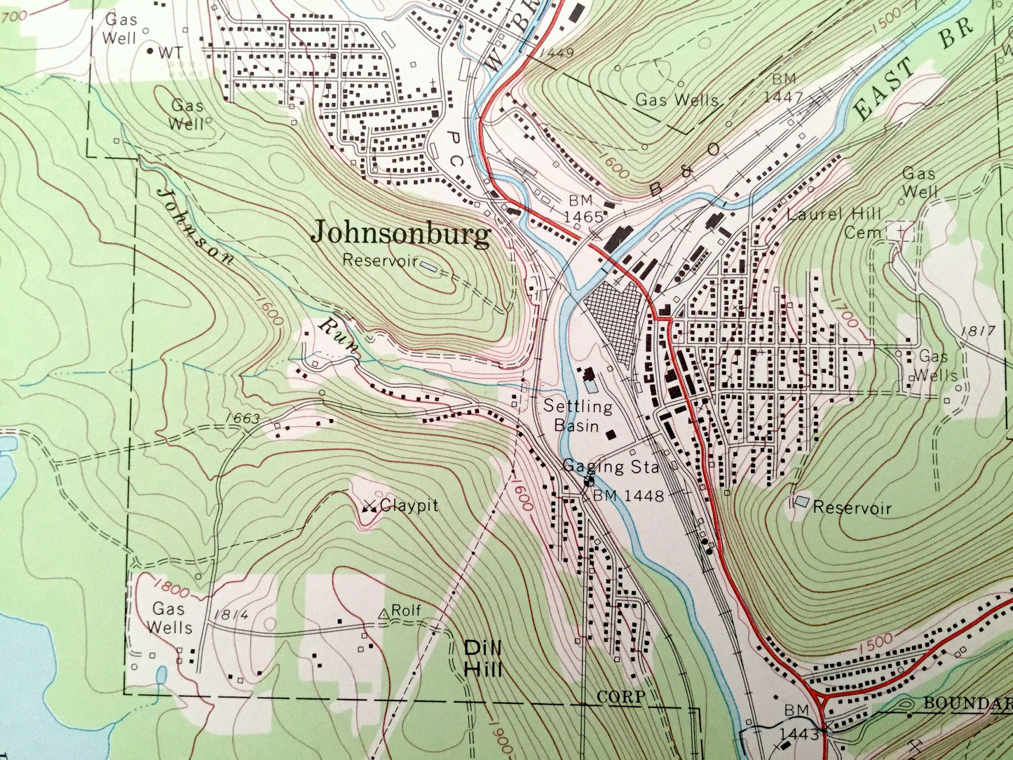 Antique Ridgway, Pennsylvania 1969 US Geological Survey Topographic Map – Elk County, Johnsonburg, Daguscahonda, Benzinger, Fox, Montmorenci