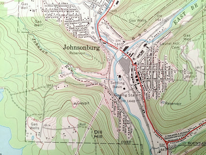 Antique Ridgway, Pennsylvania 1969 US Geological Survey Topographic Map – Elk County, Johnsonburg, Daguscahonda, Benzinger, Fox, Montmorenci