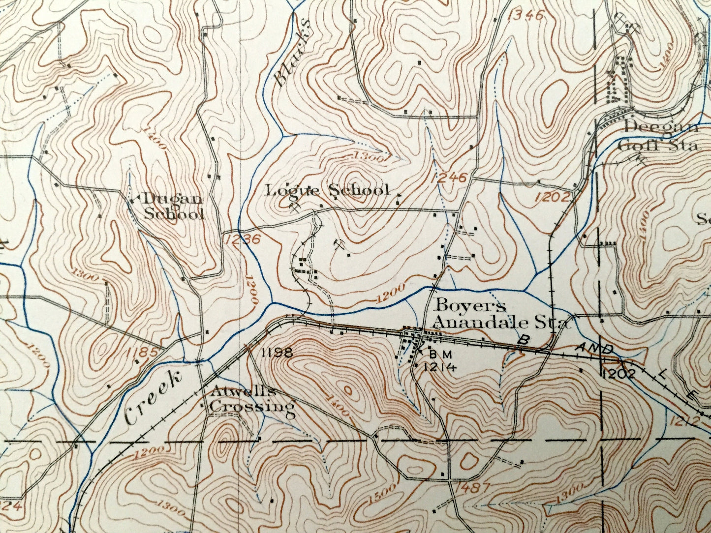 Antique Hilliards, Pennsylvania 1912 US Geological Survey Topographic Map - Washington, Cherry, Clay, Concord, Fairview, Parker, Marion