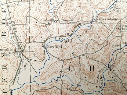 Antique Hilliards, Pennsylvania 1912 US Geological Survey Topographic Map - Washington, Cherry, Clay, Concord, Fairview, Parker, Marion