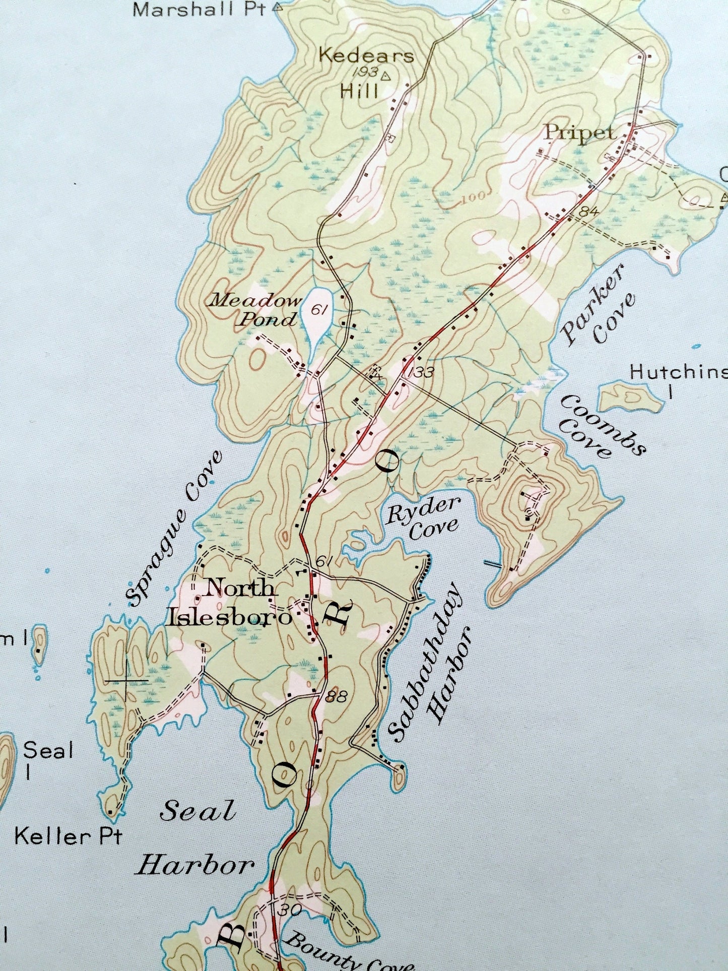 Antique Penobscot Bay, Maine 1941 US Geological Survey Topographic Map – Northport, Searsport, Castine, Brooksville, Deer Isle, Islesboro ME