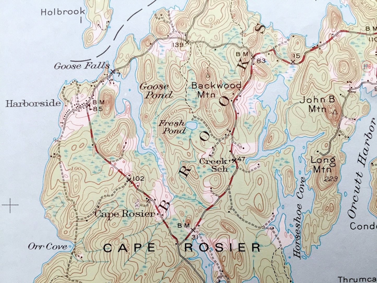 Antique Penobscot Bay, Maine 1941 US Geological Survey Topographic Map – Northport, Searsport, Castine, Brooksville, Deer Isle, Islesboro ME