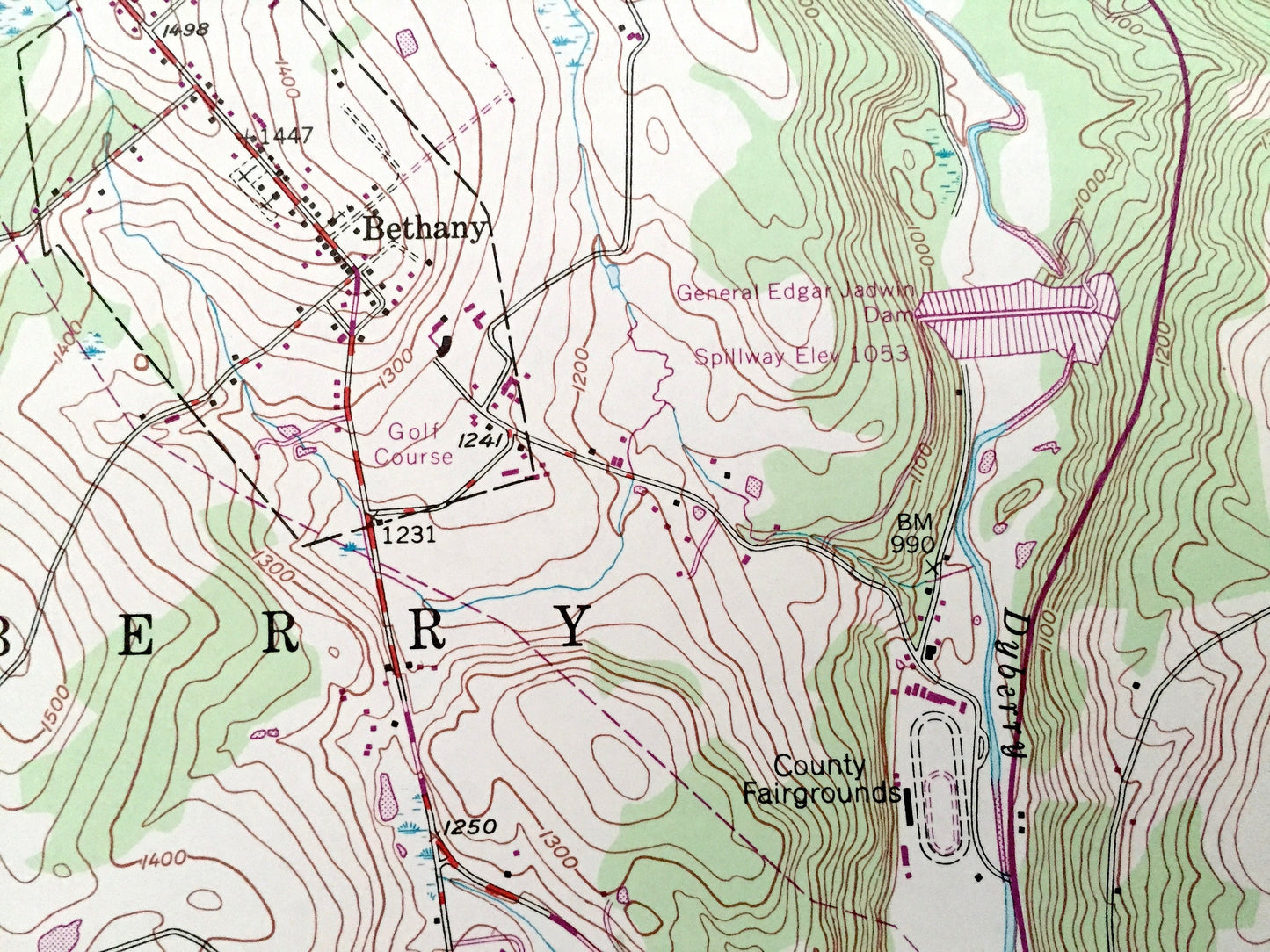 Antique Honesdale, Pennsylvania 1946 US Geological Survey Topographic Map – Wayne County, Clinton, Dyberry, Texas, Cherry Ridge, Canaan