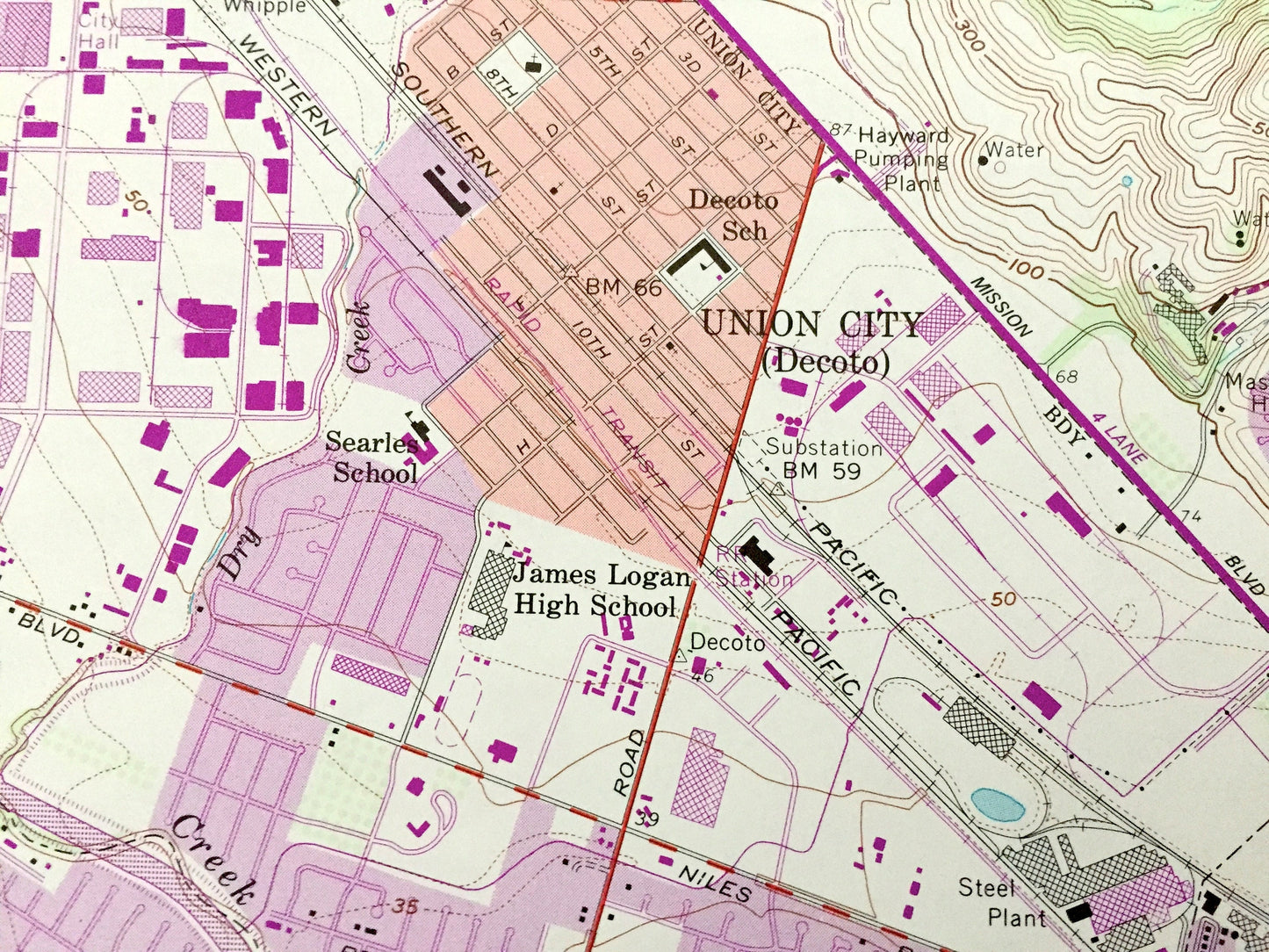Antique Newark, California 1959 US Geological Survey Topographic Map – Alameda, San Mateo County, Hayward, Fremont, San Francisco Bay