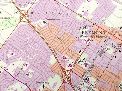 Antique Newark, California 1959 US Geological Survey Topographic Map – Alameda, San Mateo County, Hayward, Fremont, San Francisco Bay