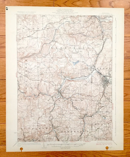 Antique Du Bois, Pennsylvania 1924 US Geological Survey Topographic Map – Clearfield, Jefferson County, Sandy, Brady, Henderson, Knox, PA