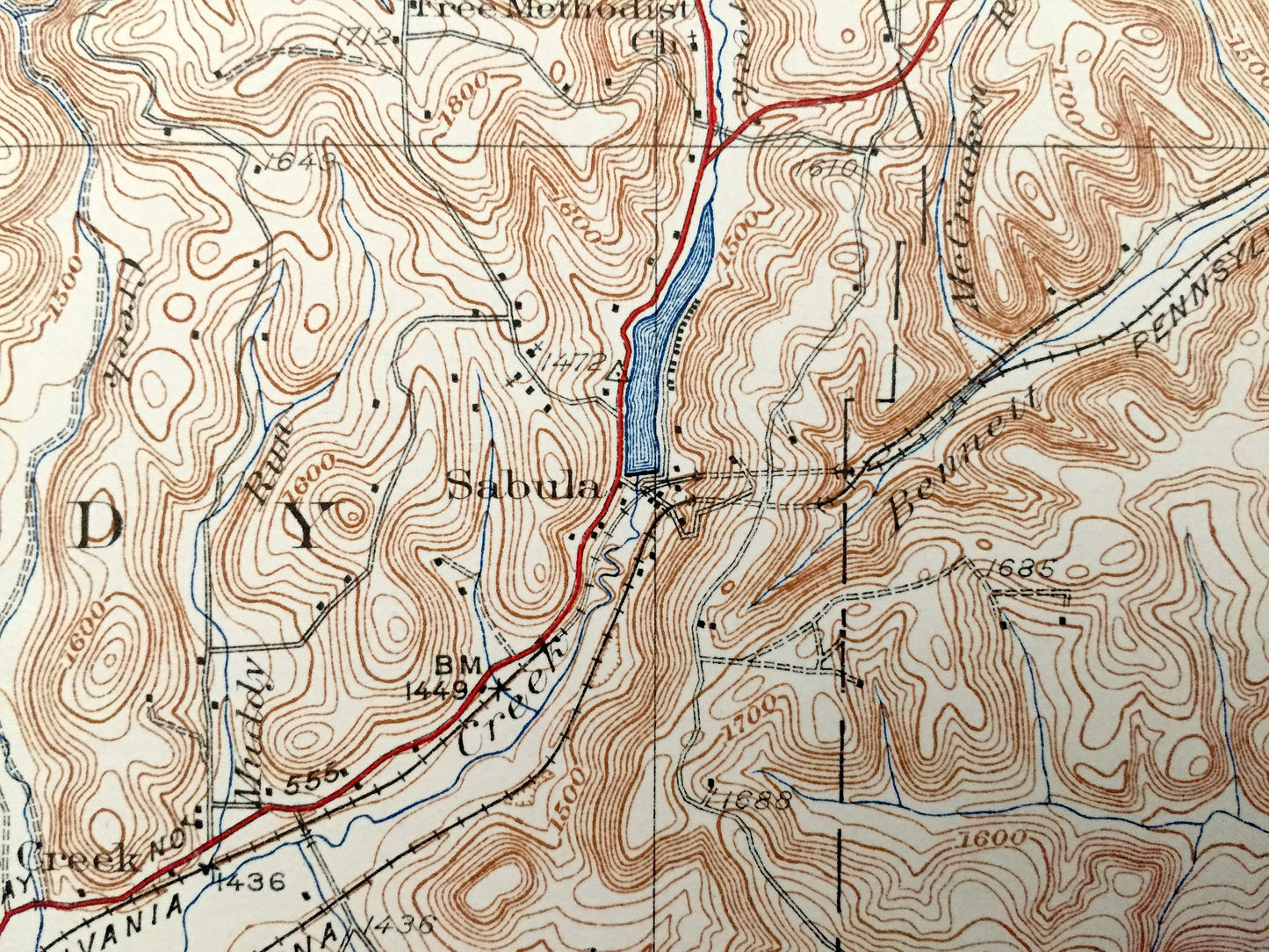 Antique Penfield, Pennsylvania 1932 US Geological Survey Topographic Map - Huston, Horton, Snyder, Sandy, Pine, Union, Pike, Bloom, Brady