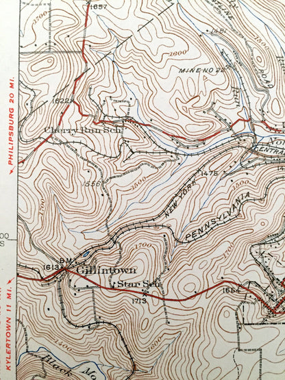 Antique Snow Shoe, Pennsylvania 1931 US Geological Survey Topographic Map – Centre, Clinton County Union, Boggs, Burnside, Beech Creek, PA