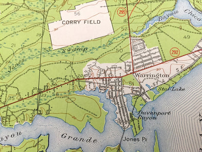 Antique Fort Barrancas, Florida 1941 US Geological Survey Topographic Map – Escambia County, Seaglades, Pleasant Grove, Pensacola, Alabama
