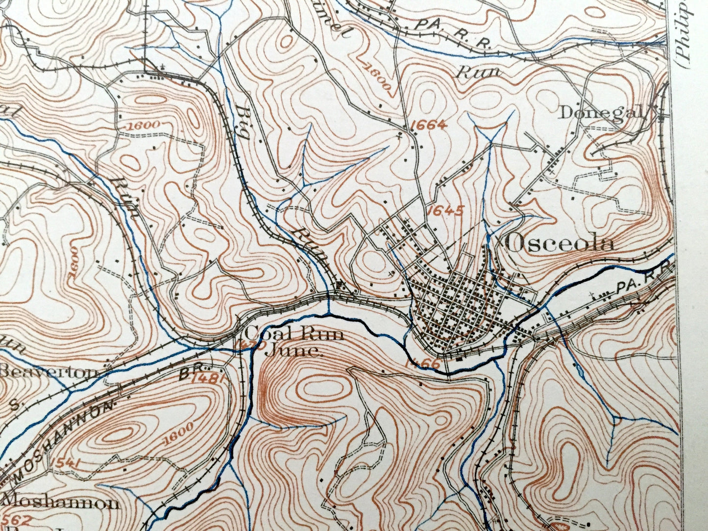 Antique Houtzdale, Pennsylvania 1905 US Geological Survey Topographic Map - Clearfield, Centre County, Pike, Bradford, Graham, Lawrence, PA