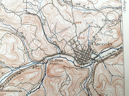 Antique Houtzdale, Pennsylvania 1905 US Geological Survey Topographic Map - Clearfield, Centre County, Pike, Bradford, Graham, Lawrence, PA