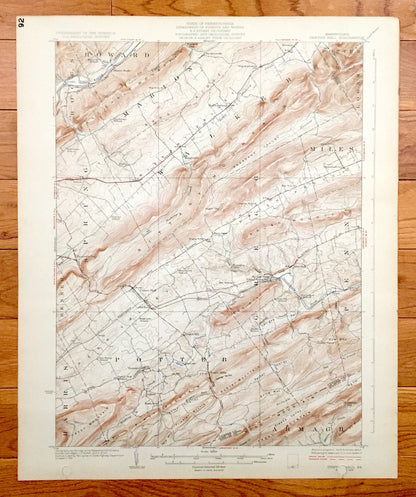 Antique Centre Hall, Pennsylvania 1929 US Geological Survey Topographic Map - Armagh, Porter, Harris, Penn, Benner, Gregg, Miles, Walker, PA