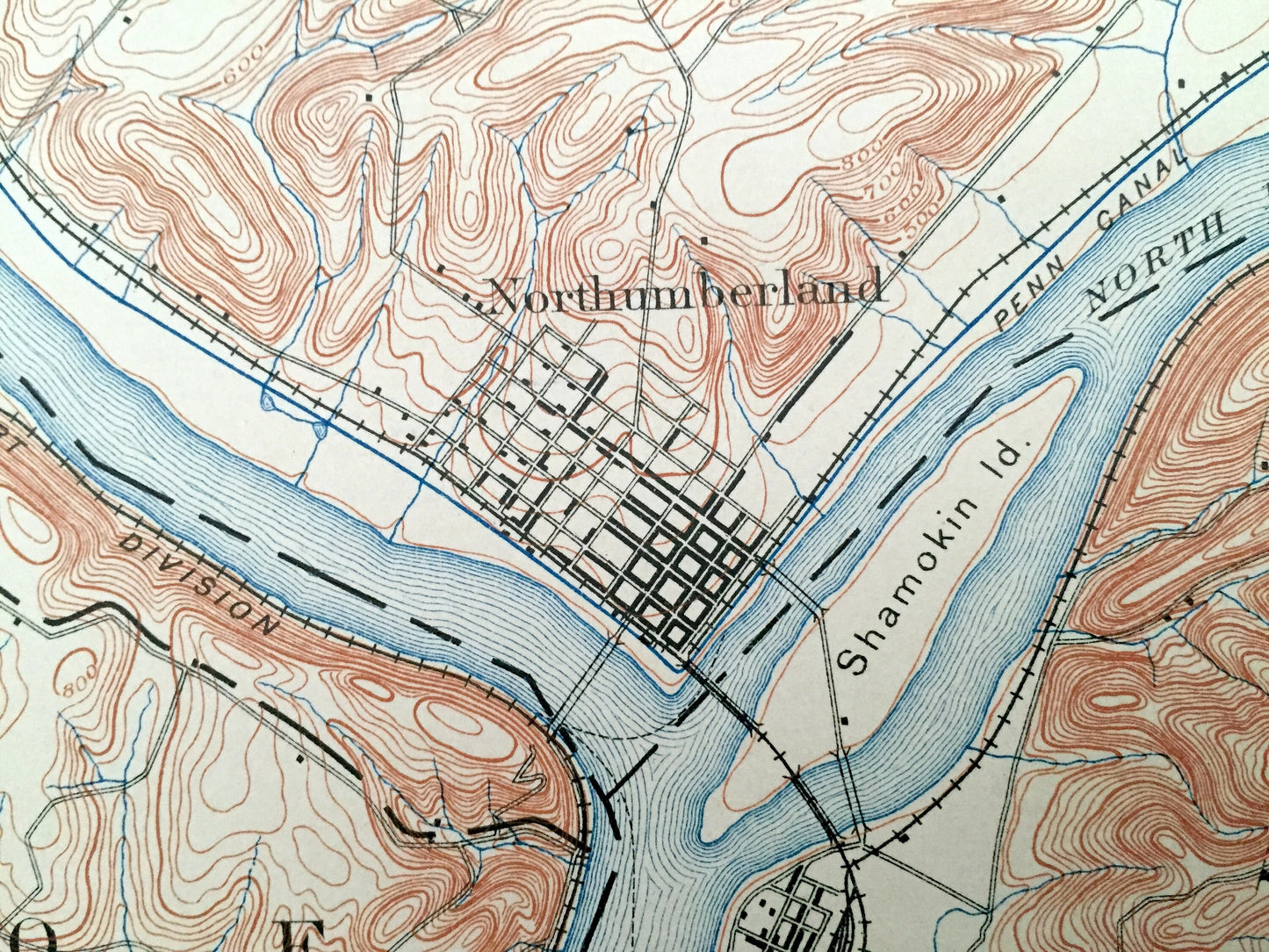 Antique Sunbury, Pennsylvania 1893 US Geological Survey Topographic Map - Augusta, Monroe, Union, Limestone, Jackson, Washington, Liberty PA