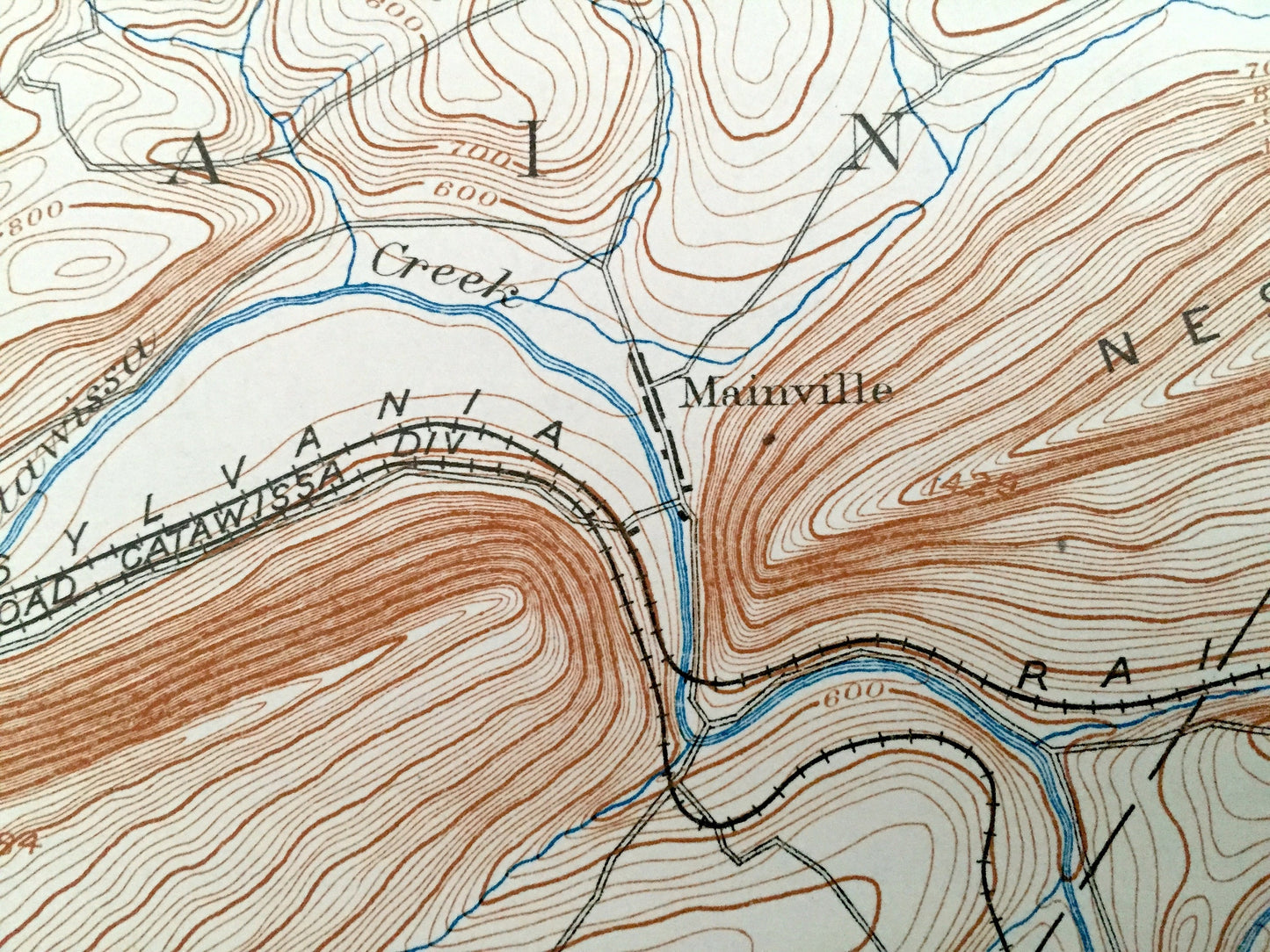 Antique Catawissa, Pennsylvania 1894 US Geological Survey Topographic Map – Columbia, Northumberland, Schuylkill County, Mount Carmel, PA