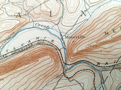 Antique Catawissa, Pennsylvania 1894 US Geological Survey Topographic Map – Columbia, Northumberland, Schuylkill County, Mount Carmel, PA