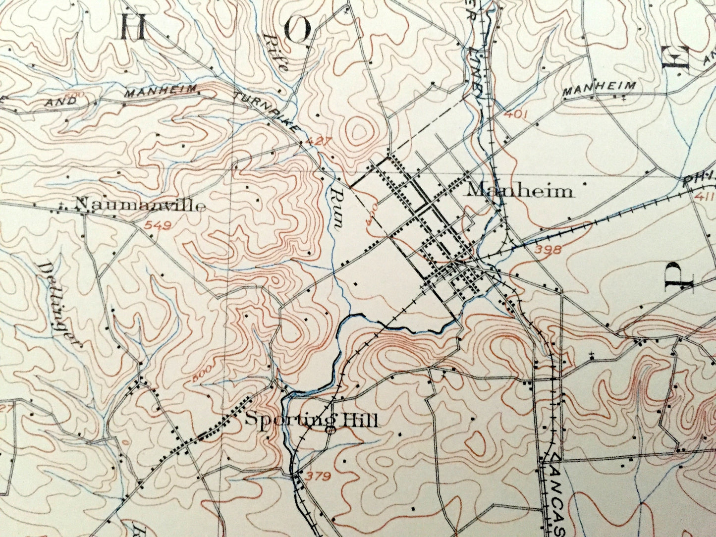 Antique Lancaster, Pennsylvania 1904 US Geological Survey Topographic Map – Hempfield, Lititz, Warwick Manheim Columbia Susquehanna River PA