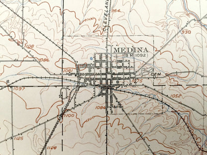 Antique Medina, Ohio 1906 US Geological Survey Topographic Map – Lorain County, Grafton, Liverpool, Brunswick, Hinckley, Litchfield, York OH