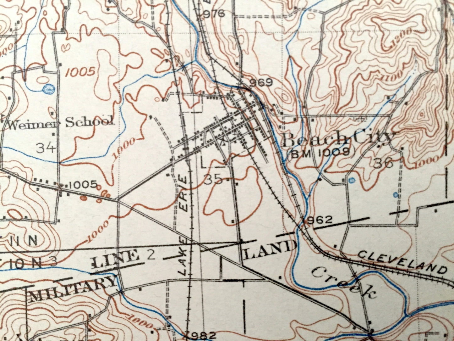 Antique Navarre, Ohio 1914 US Geological Survey Topographic Map - Perry, Bethlehem, Tuscarawas, Sugar Creek, Paint, Wayne, Franklin, Dover